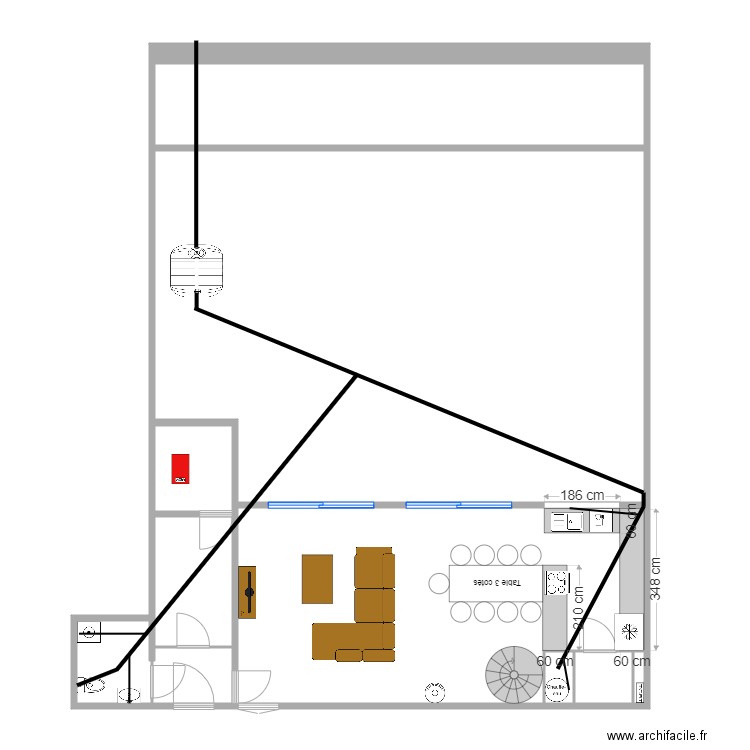 Plan évacution Salon. Plan de 0 pièce et 0 m2
