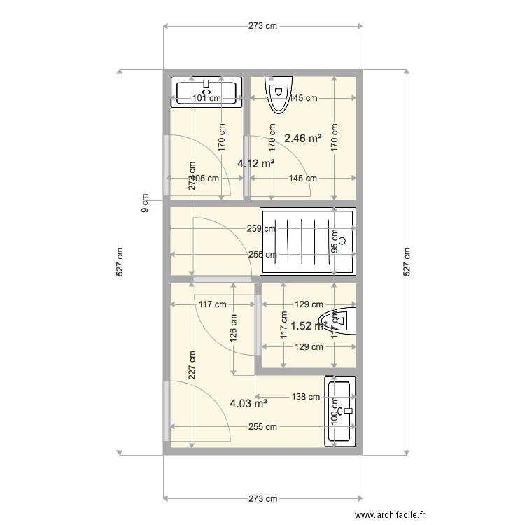 Toilettes Zanaroli. Plan de 0 pièce et 0 m2