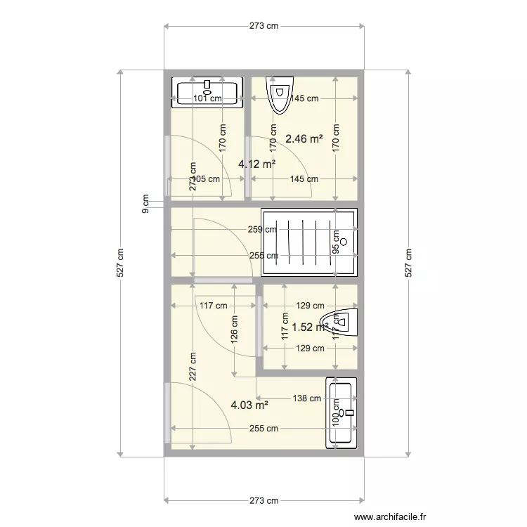 Toilettes Zanaroli. Plan de 