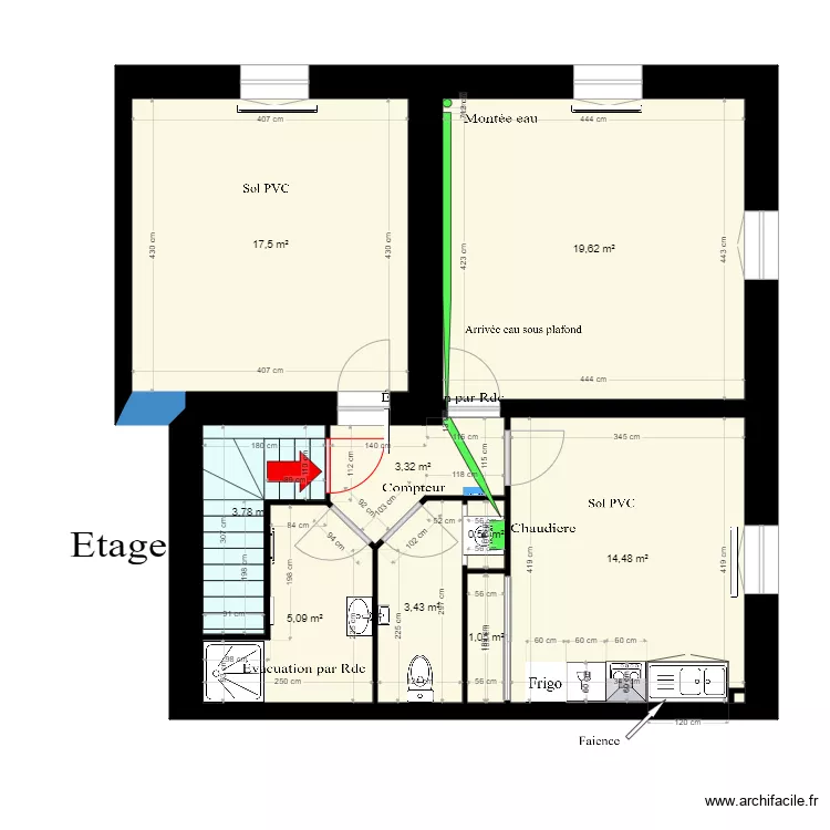 T5 &eacute;tage. Plan de 