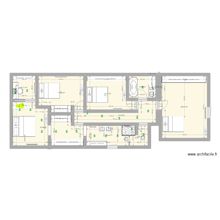etage ly2.5. Plan de 10 pièces et 90 m2