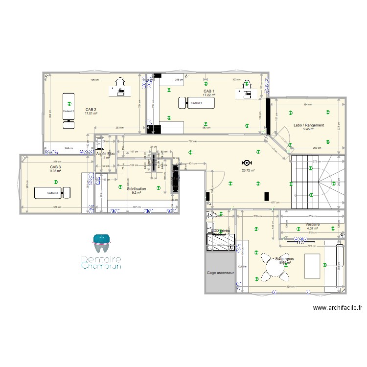 Cabinet. Plan de 0 pièce et 0 m2