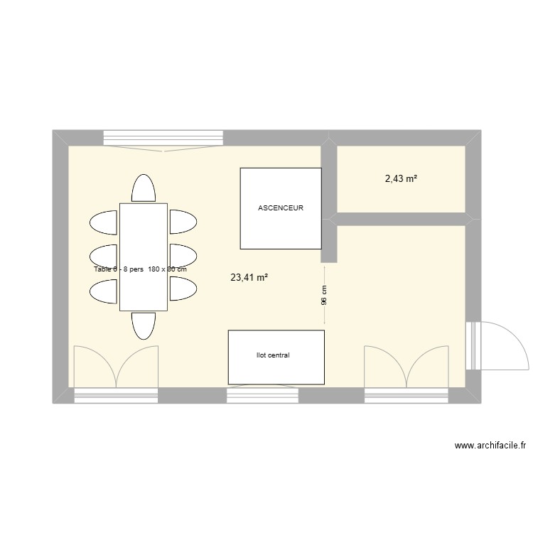 PLAN ROOF TOP. Plan de 2 pièces et 26 m2