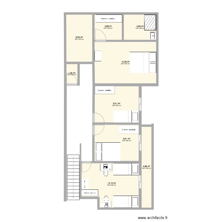 extension. Plan de 0 pièce et 0 m2