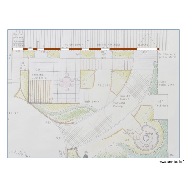 terrasse. Plan de 0 pièce et 0 m2