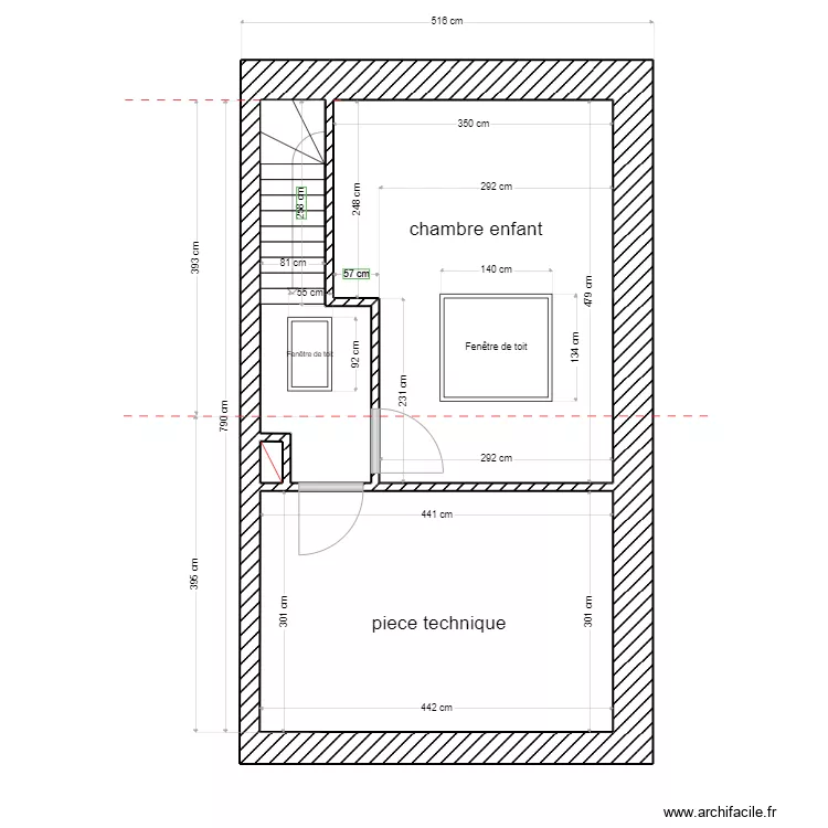 futur ouvertures  &eacute;tage +1. Plan de 