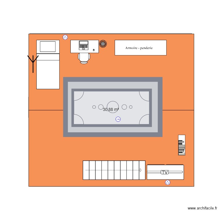 ma chambre 2.0. Plan de 1 pièce et 31 m2