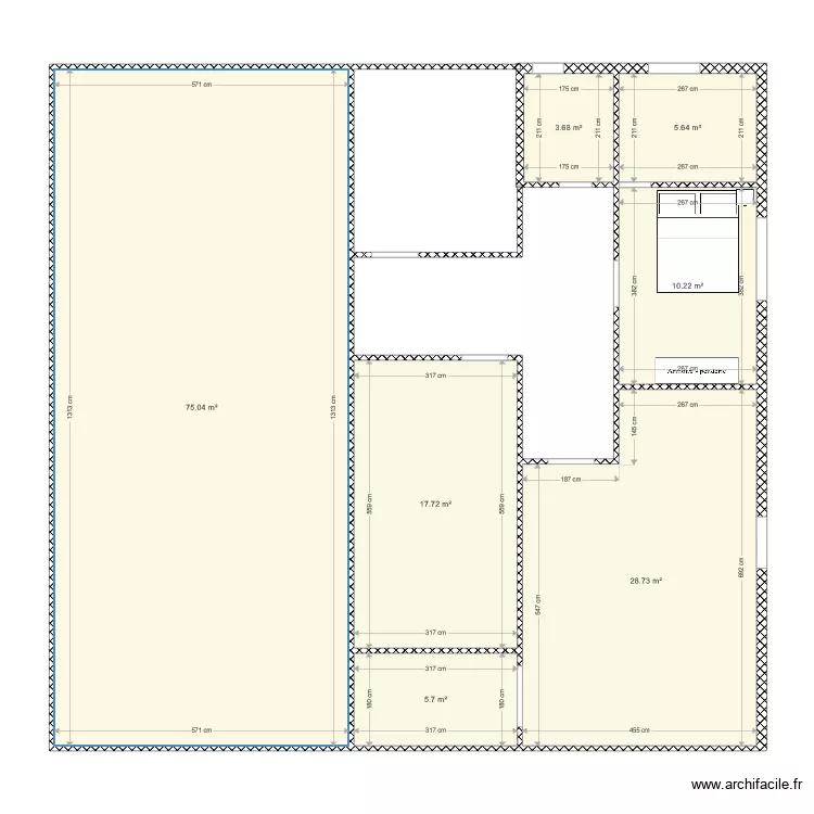 VR 3 pi&egrave;ces 2 salles de bains. Plan de 