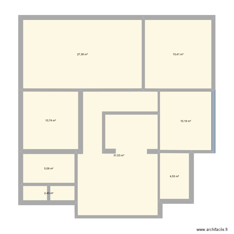 PL 8 DP. Plan de 8 pièces et 107 m2