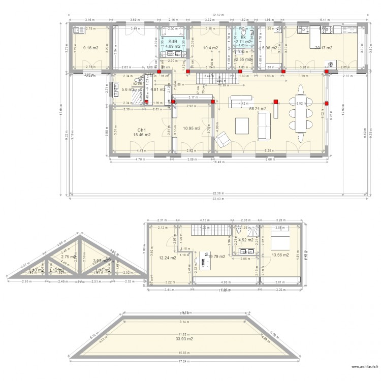 La case bambou maison style créole. Plan de 0 pièce et 0 m2