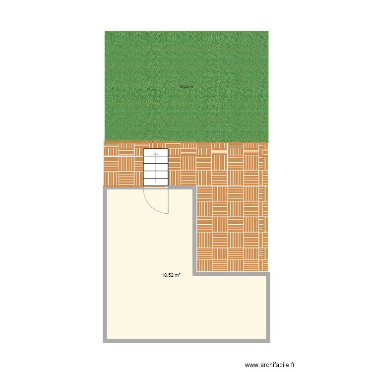 PLAN V3. Plan de 1 pièce et 19 m2