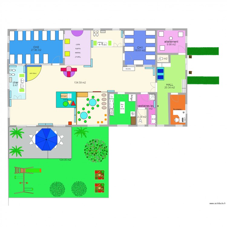 creche. Plan de 0 pièce et 0 m2