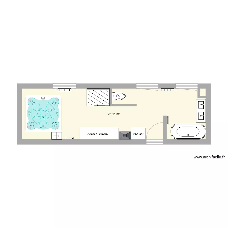 Salle de bain. Plan de 