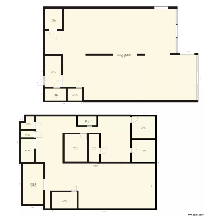 FAMILY  SHOP 54 BVD DU GENERAL LECLERC DE HAUTECLOQUE 93260 LES LILAS  . Plan de 