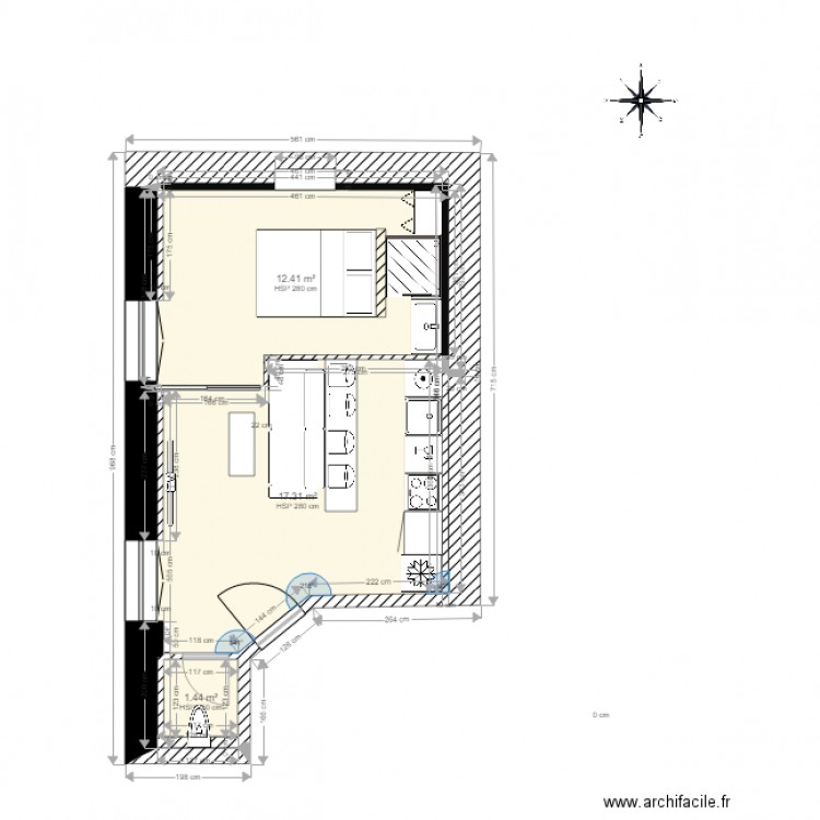 Aménagement appt location. Plan de 0 pièce et 0 m2