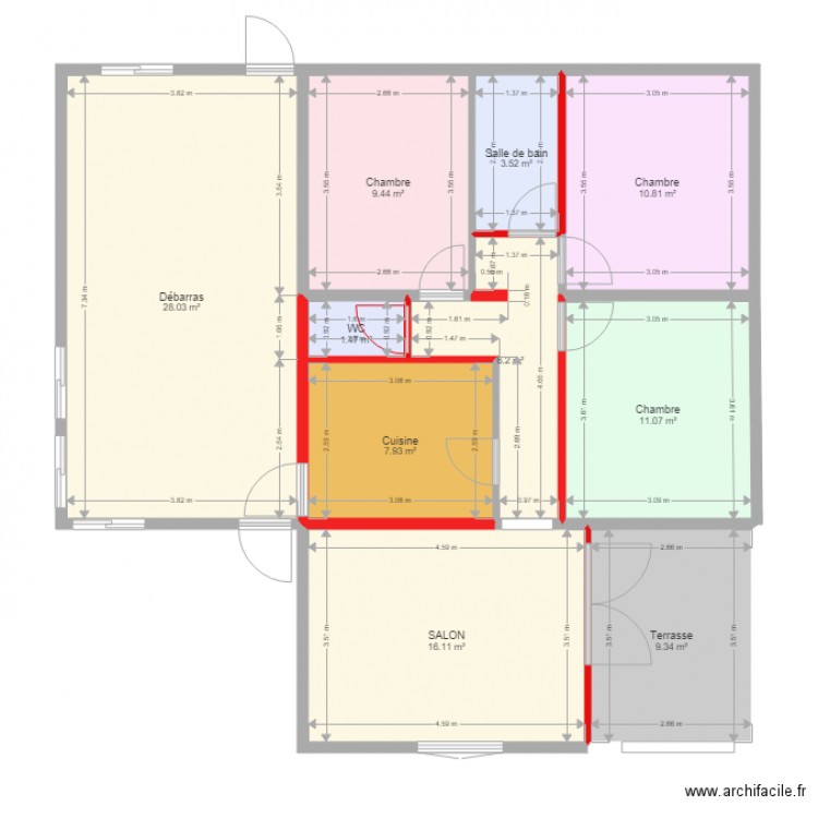 DEBUT TRAVAUX a demolir. Plan de 0 pièce et 0 m2