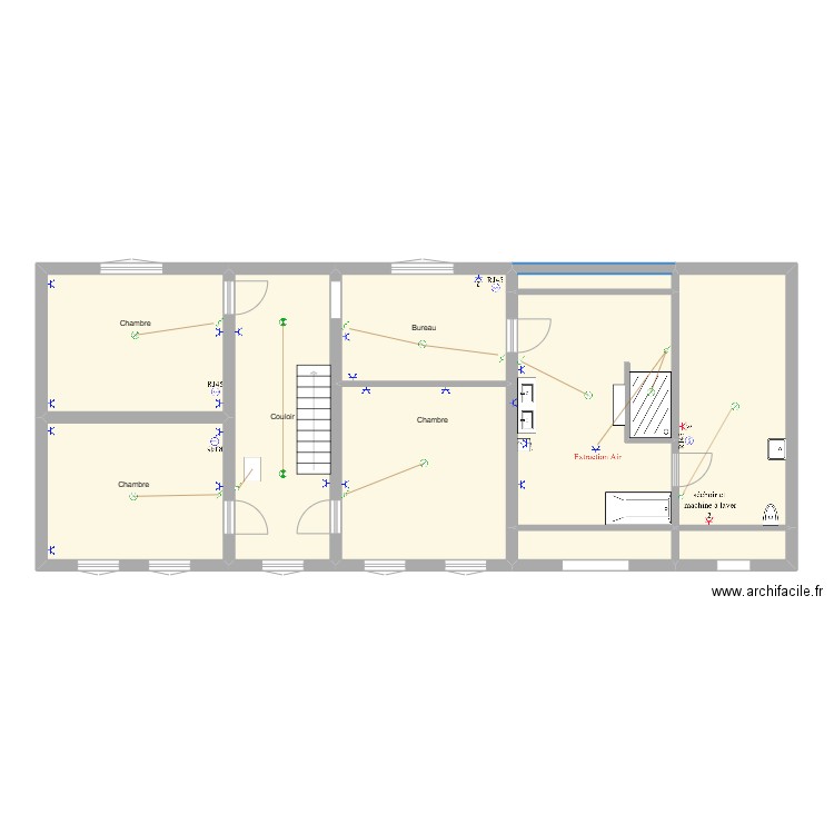 1er_Walhain. Plan de 9 pièces et 110 m2