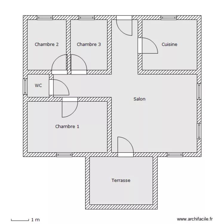 Maison Champs Afrique. Plan de 