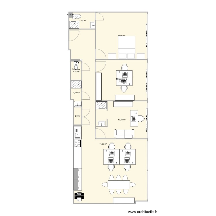 Caluire plans bureaux. Plan de 9 pièces et 93 m2