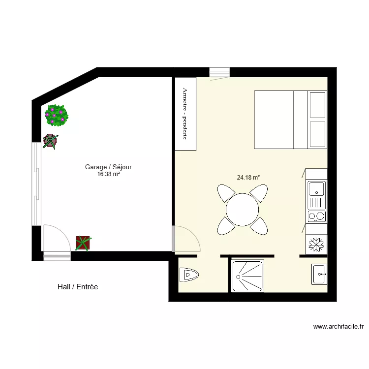 25 m2 garage Nobles V2. Plan de 25 m2 garage Nobles V2. Plan de