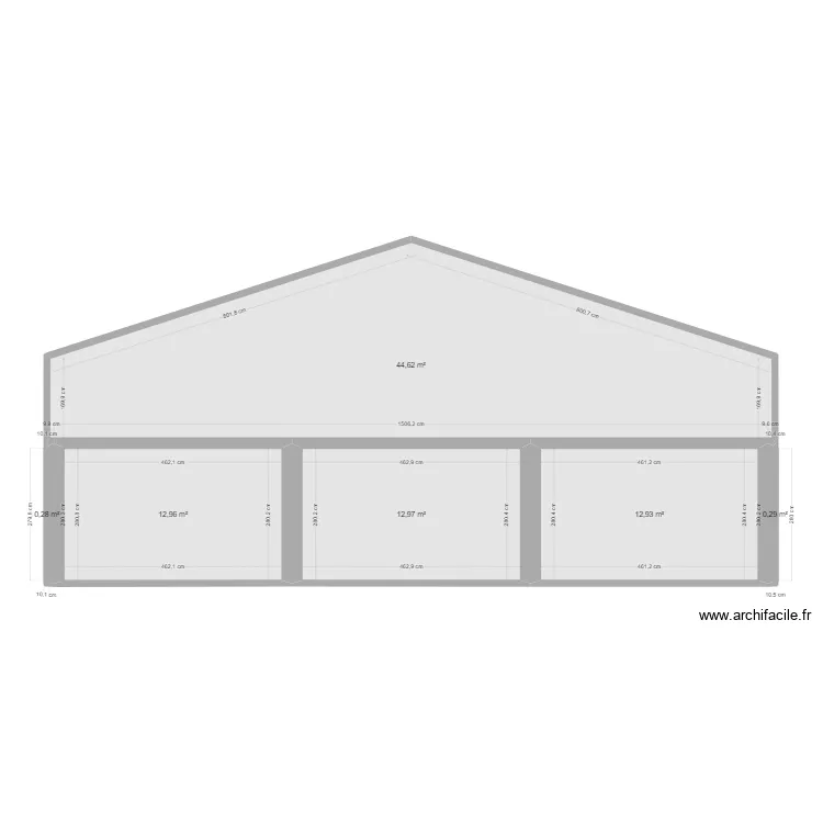 mur s&eacute;paration ossature bois. Plan de 