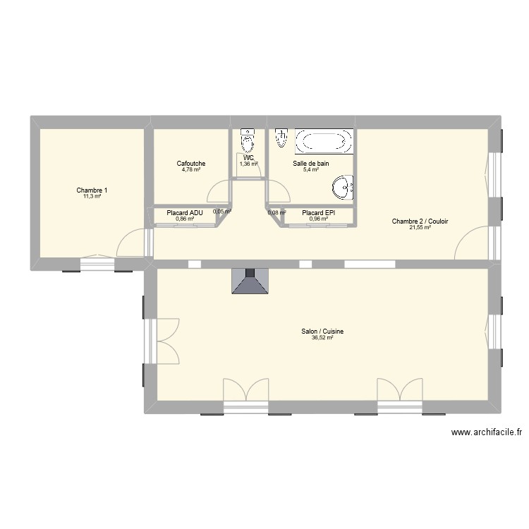 BouillaBeach. Plan de 18 pièces et 167 m2