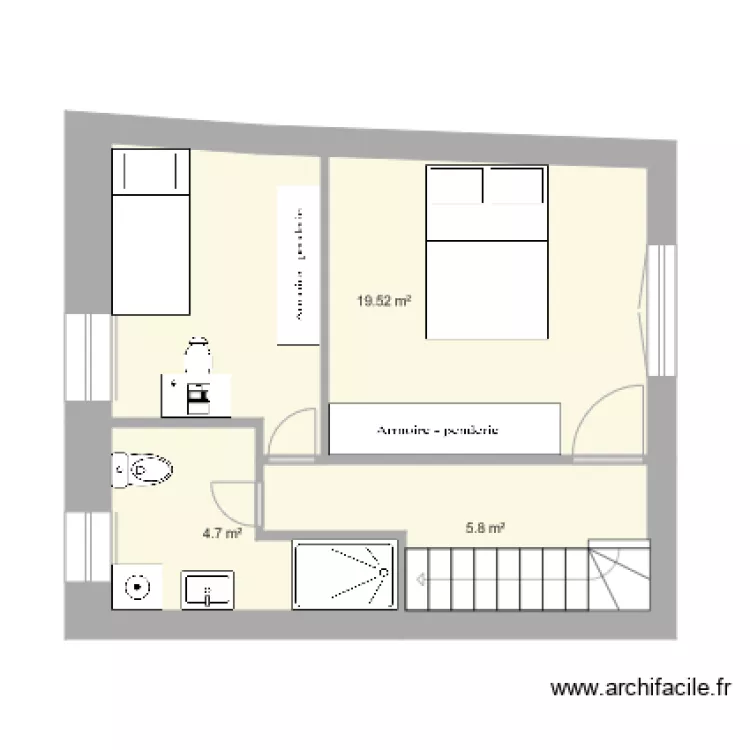 Anatole France 5ème étage duplex 2 aménagé. Plan de Anatole France 5ème étage duplex 2 aménagé. Plan de