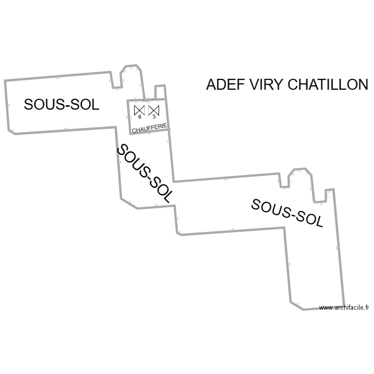 ADEF VIRY CHATILLON . Plan de 2 pièces et 870 m2