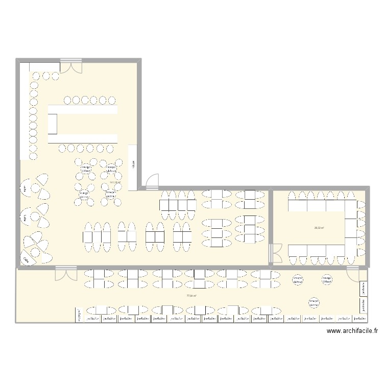 padel. Plan de 3 pièces et 248 m2