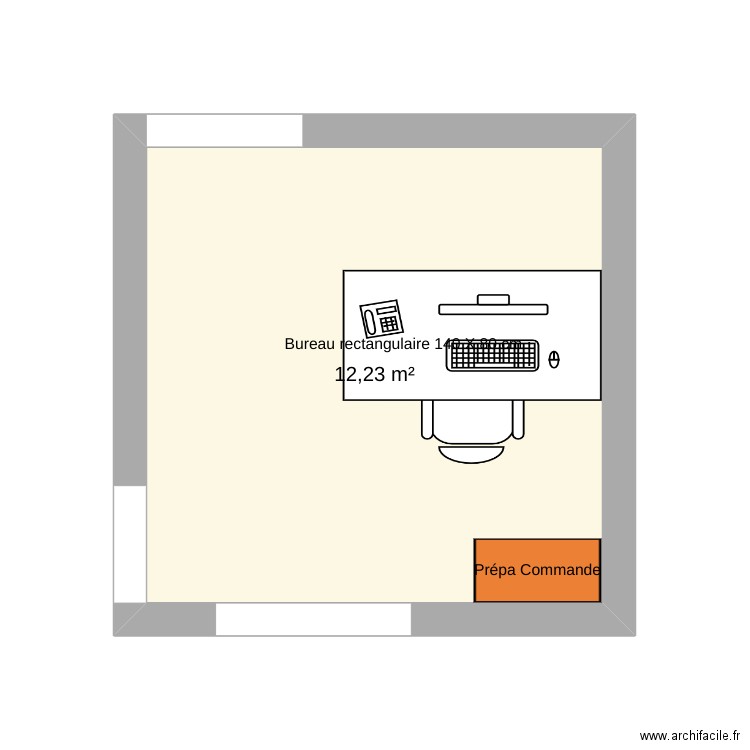 Pièce drive - Projet. Plan de 1 pièce et 12 m2