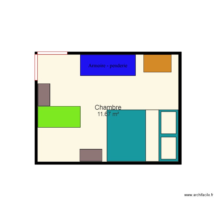 Chambre. Plan de 0 pièce et 0 m2