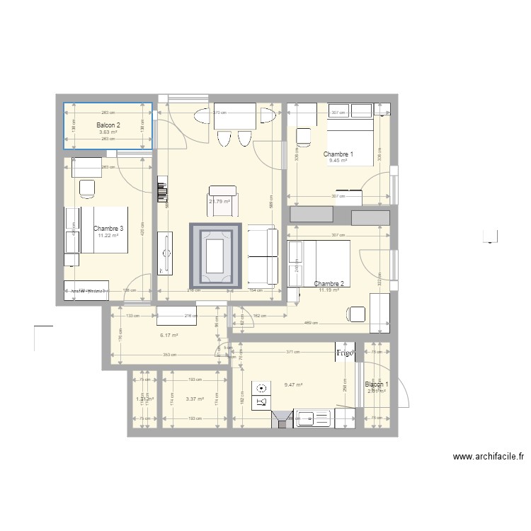 Appartement Toulouse 2. Plan de 0 pièce et 0 m2