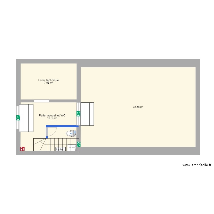 palier. Plan de 0 pièce et 0 m2