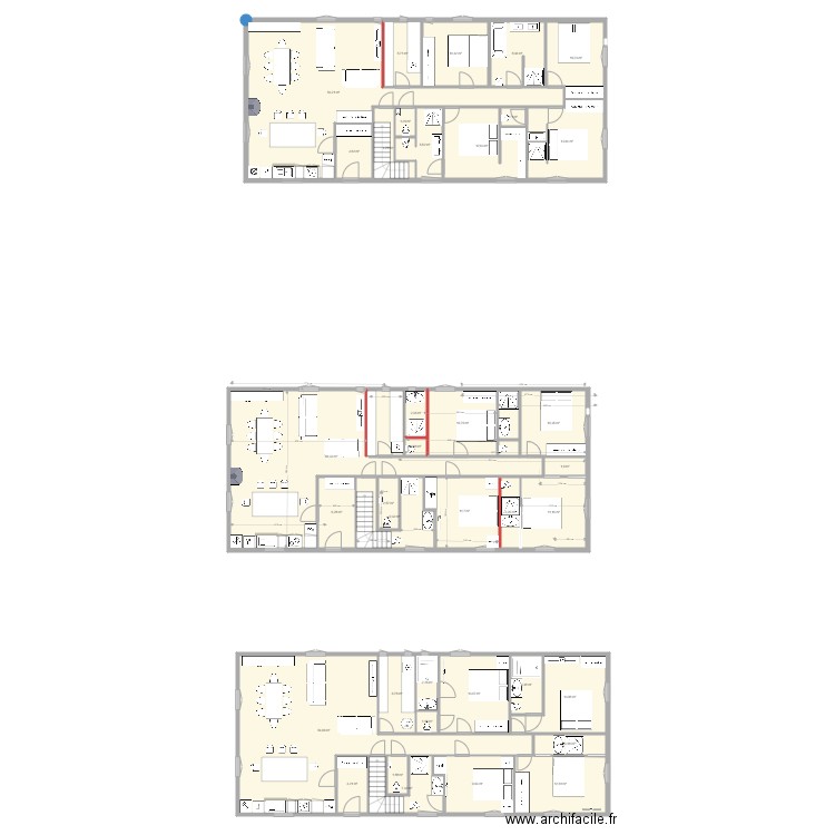 plan kinou. Plan de 37 pièces et 398 m2