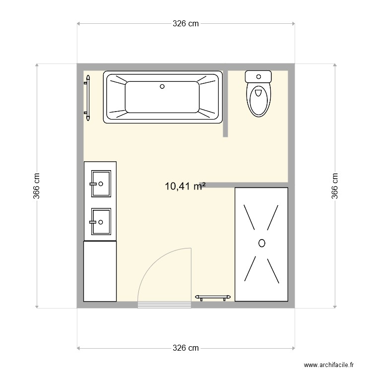 bryan. Plan de 1 pièce et 10 m2