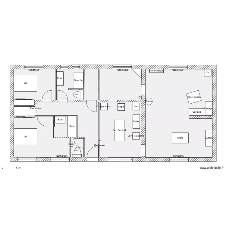 ETAGE DE VIE (Amenagé). Plan de ETAGE DE VIE (Amenagé). Plan de