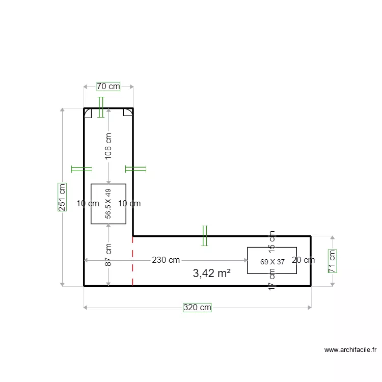 Kitchen counter. Plan de 