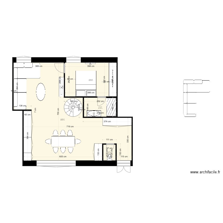 CIMIEZ bas 1 ANTHO. Plan de 4 pièces et 60 m2