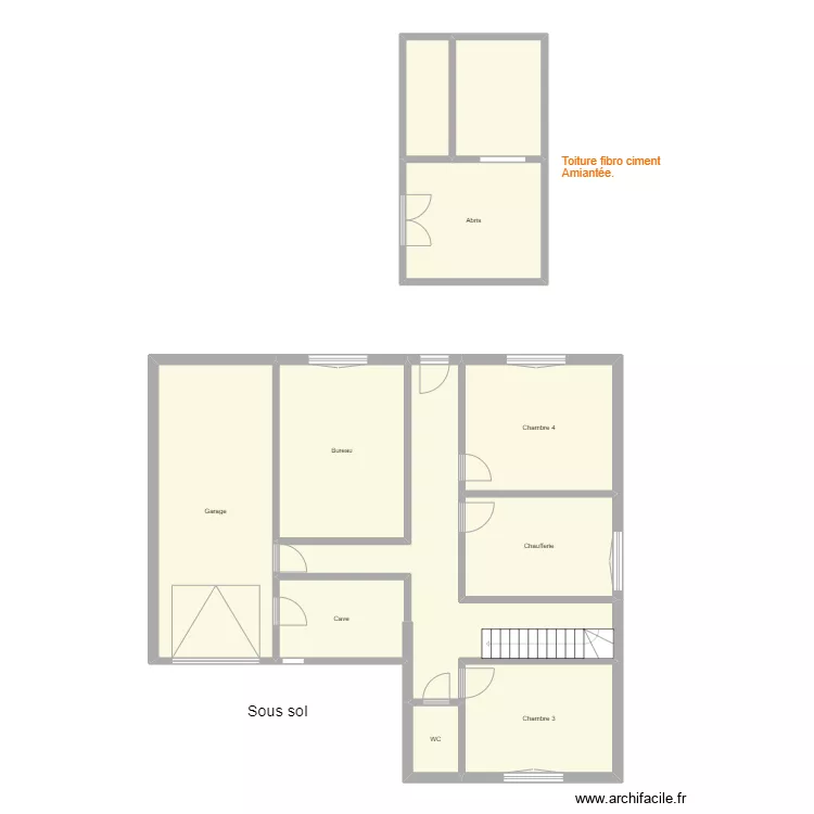 Croquis BENOIT Sous sol et Abris. Plan de 