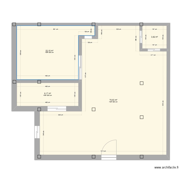 2eme NU. Plan de 4 pièces et 110 m2