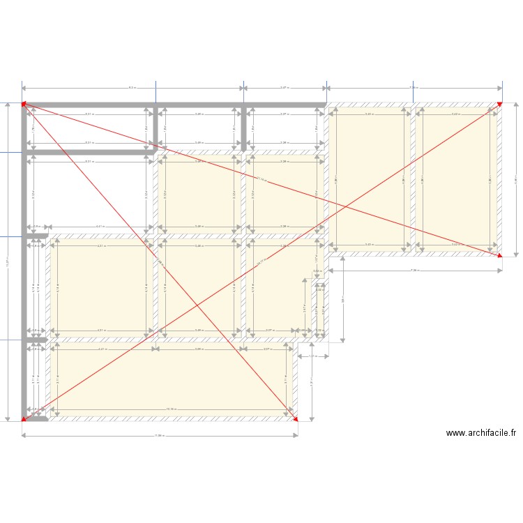 morin imp. Plan de 15 pièces et 186 m2