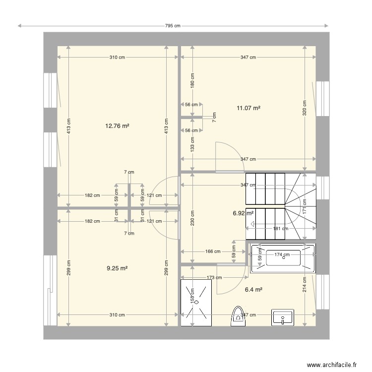 lecanu etage. Plan de 0 pièce et 0 m2