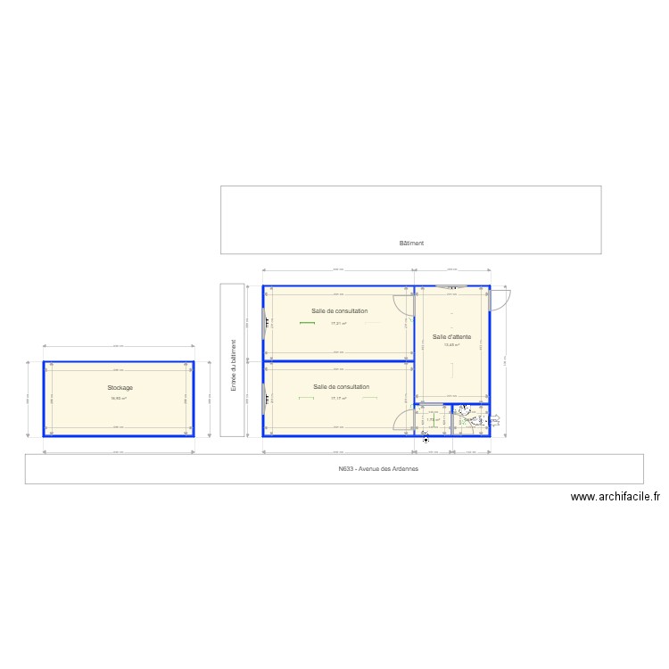 OMSC. Plan de 6 pièces et 68 m2