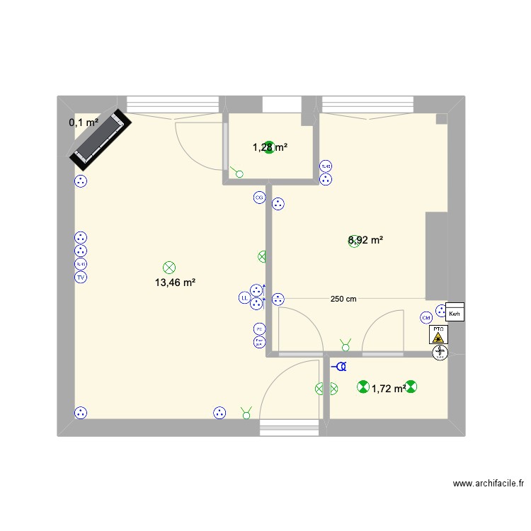 mouzaia modifié 1. Plan de 5 pièces et 25 m2