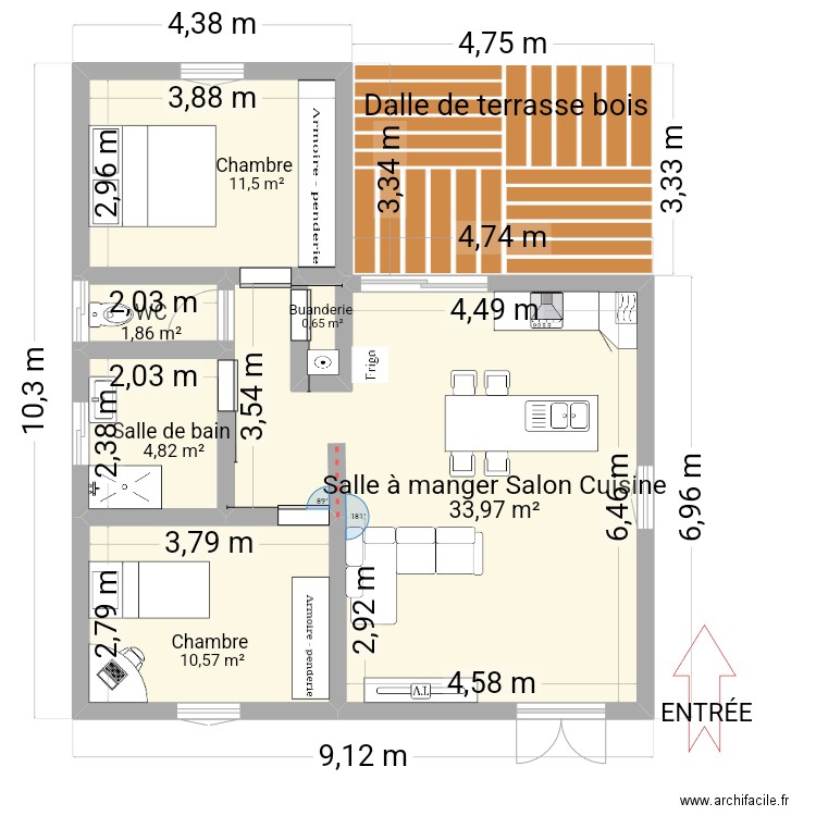 Maison Finale Avril 2025. Plan de 6 pièces et 63 m2