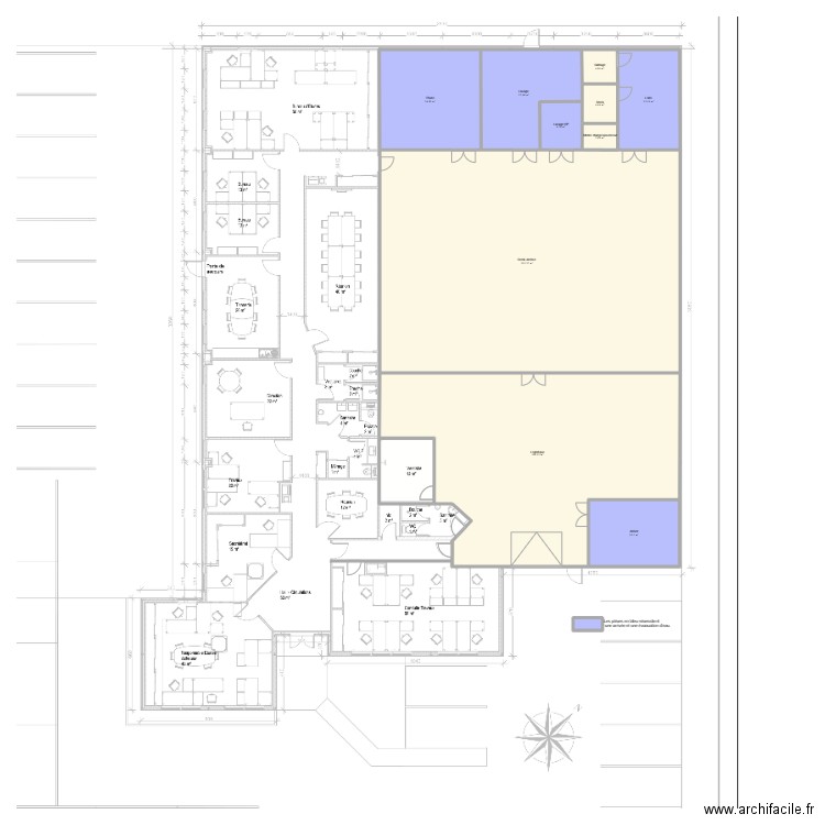 projet caen - v1. Plan de 12 pièces et 519 m2