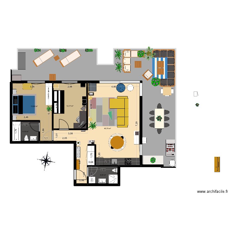 Home3. Plan de 6 pièces et 136 m2