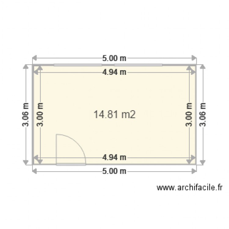 chambre 1 vide. Plan de 0 pièce et 0 m2