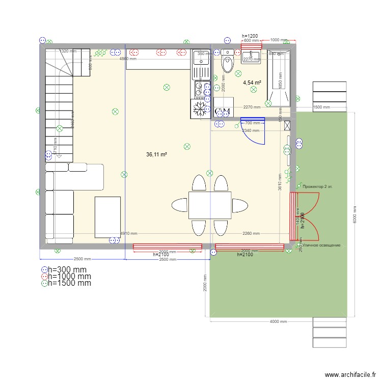 новый крым 9 10. Plan de 9 pièces et 95 m2