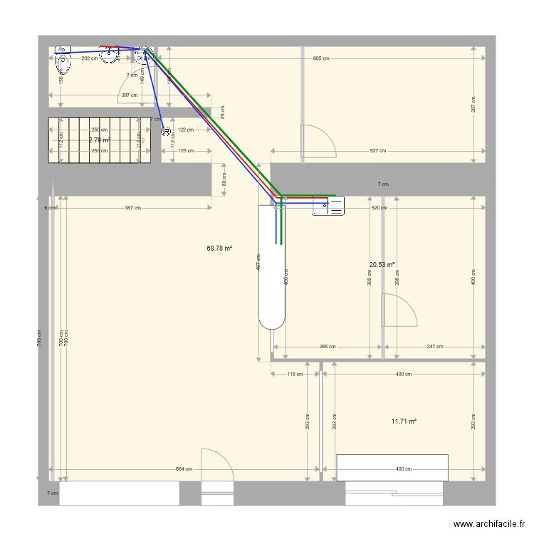 plan de plomberie . Plan de 0 pièce et 0 m2